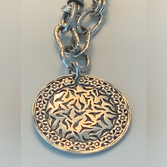 Silpada Vintage Sterling & Leather Sunburst Filigree Necklace - Picture 15 of 15